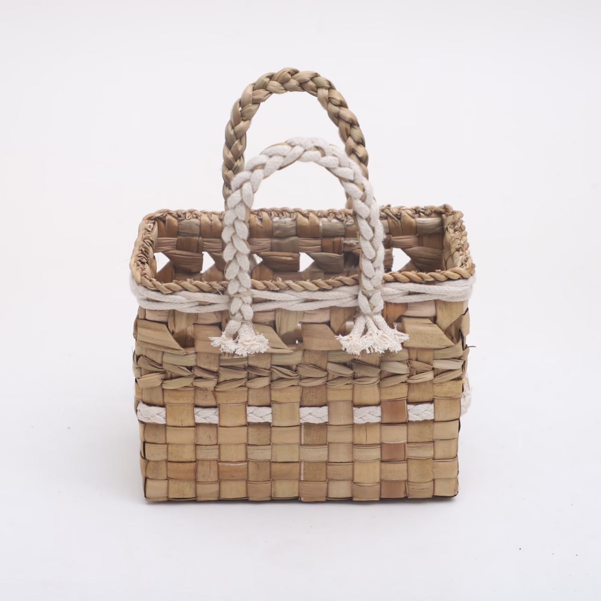 Natural Hogla & Cotton Basket - Image 1