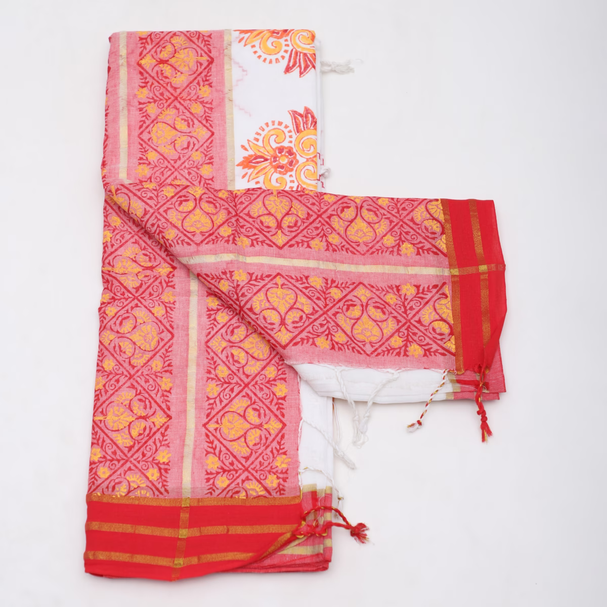 Cotton Printed Sari - Image 3