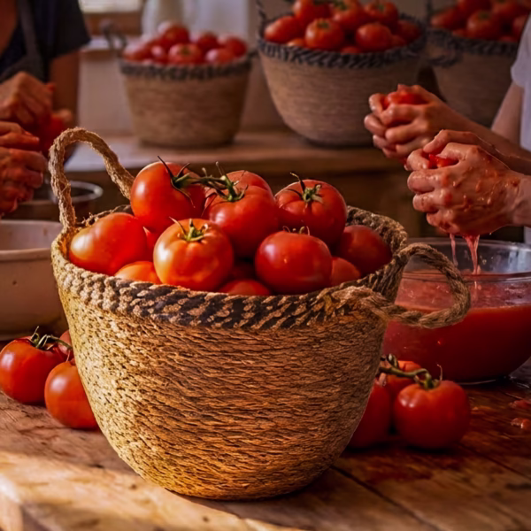 Round Basket With Handle