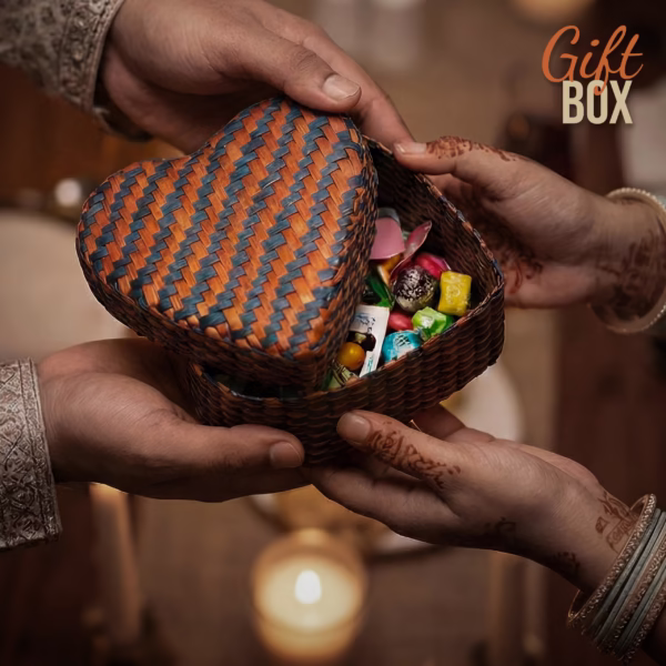 Pathigrass Gift Box(Heart Shape) Or+Blue