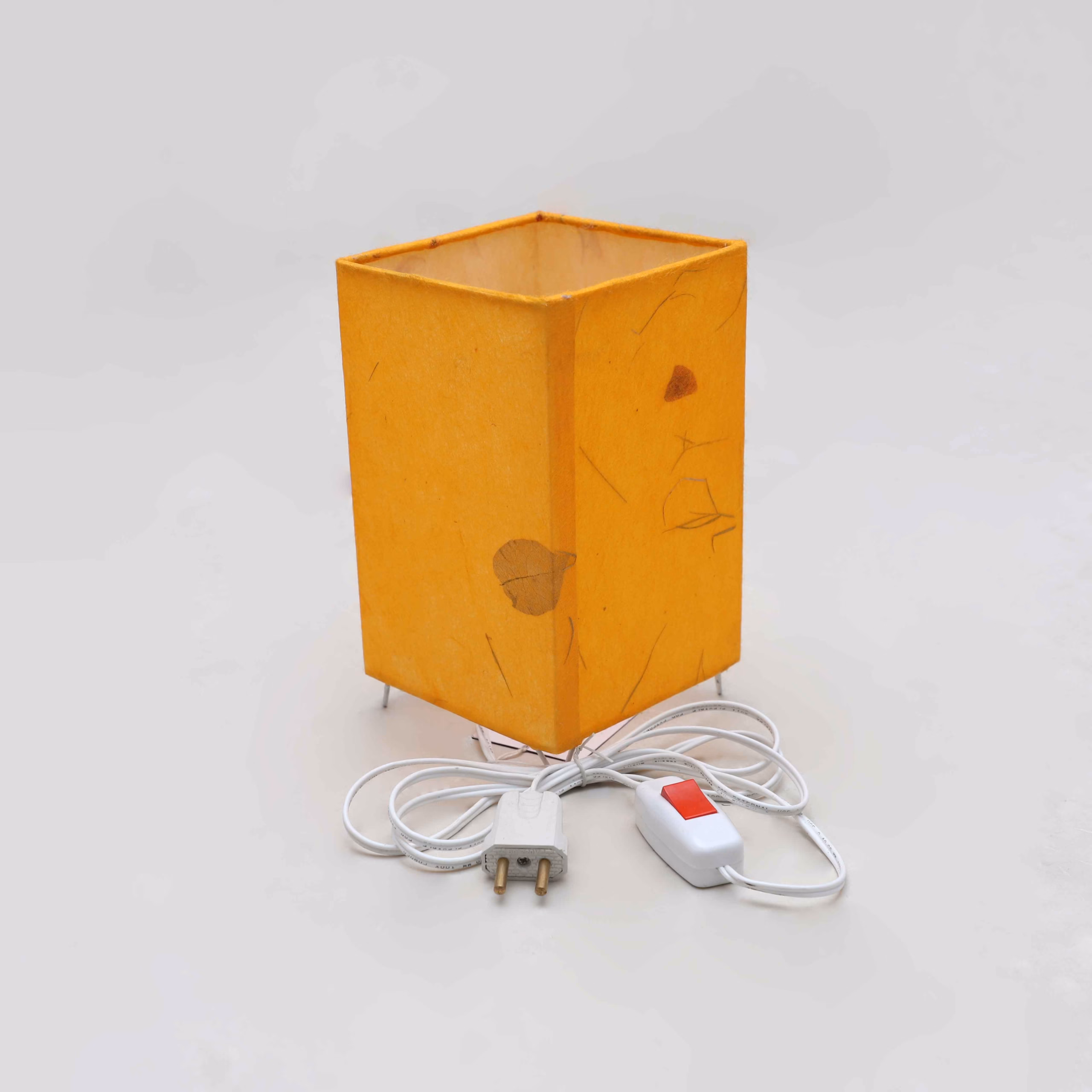 Square Silk Paper Lampshade( Yellow)