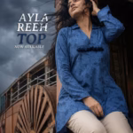 V-Neck Viscose Kurti(Blue)
