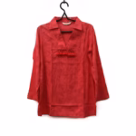 V-Neck Viscose Kurti (Red) - Image 2
