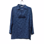V-Neck Viscose Kurti(Blue) - Image 2